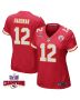 Mecole Hardman 12 Kansas City Chiefs Super Bowl LVIII Champions 4 Stars Patch Game Women Jersey – Red