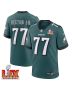 Mekhi Becton #77 Philadelphia Eagles Super Bowl LIX Jersey – Men’s – Midnight Green