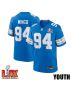 Mekhi Wingo #94 Detroit Lions Super Bowl LIX YOUTH Jersey – Blue