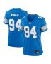 Mekhi Wingo 94 Detroit Lions Women Team Game Jersey – Blue