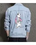 Bunny Rabbit Men's Denim Jacket - Gift Idea for Him - Contrast Stitching for Casual Meetups - Perfect for Celebration