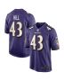 Men’s Baltimore Ravens Justice Hill Purple Game Jersey