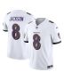 Men’s Baltimore Ravens Lamar Jackson White Vapor F.U.S.E. Limited Jersey