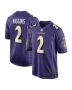 Men’s Baltimore Ravens Nate Wiggins Purple Player Game Jersey
