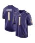 Men’s Baltimore Ravens Number 1 Groom Purple Game Jersey
