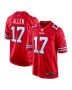 Men’s Buffalo Bills Josh Allen Red Alternate Game Jersey