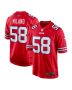 Men’s Buffalo Bills Matt Milano Red Alternate Game Jersey