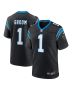 Men’s Carolina Panthers Number 1 Groom Black Game Jersey