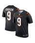 Men’s Cincinnati Bengals Joe Burrow Black Team Legend Player Performance Top