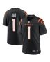 Men’s Cincinnati Bengals Number 1 Dad Black Game Jersey