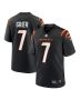 Men’s Cincinnati Bengals Will Grier Black Team Game Jersey