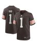 Men’s Cleveland Browns Number 1 Dad Brown Game Jersey