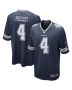 Men’s Dallas Cowboys Dak Prescott Navy Game Team Jersey