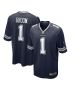 Men’s Dallas Cowboys Number 1 Groom Navy Game Jersey