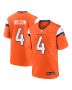 Men’s Denver Broncos Zach Wilson Orange Team Game Jersey