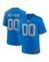 Men’s Detroit Lions Blue Alternate Custom Game Jersey