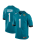 Men’s Jacksonville Jaguars Number 1 Groom Teal Game Jersey