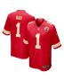 Men’s Kansas City Chiefs Number 1 Dad Red Game Jersey