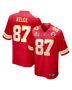 Men’s Kansas City Chiefs Travis Kelce Red Super Bowl LIX Game Jersey
