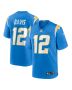 Men’s Los Angeles Chargers Derius Davis Powder Blue Team Game Jersey