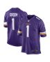 Men’s Minnesota Vikings Number 1 Groom Purple Game Jersey