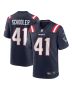 Men’s New England Patriots Brenden Schooler Navy Game Player Jersey