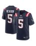 Men’s New England Patriots Jalen Reagor Navy Team Game Jersey