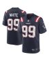 Men’s New England Patriots Keion White Navy Game Jersey