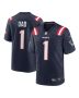 Men’s New England Patriots Number 1 Dad Navy Game Jersey