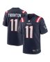 Men’s New England Patriots Tyquan Thornton Navy Game Player Jersey