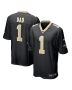 Men’s New Orleans Saints Number 1 Dad Black Game Jersey