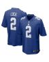 Men’s New York Giants Drew Lock Royal Team Game Jersey