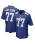 Men’s New York Giants Jack Anderson Royal Game Player Jersey