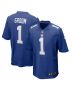 Men’s New York Giants Number 1 Groom Royal Game Jersey