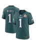 Men’s Philadelphia Eagles Jalen Hurts Midnight Green Super Bowl LIX Game Player Jersey