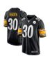 Men’s Pittsburgh Steelers Jaylen Warren Black Game Player Jersey