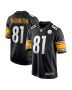 Men’s Pittsburgh Steelers Scotty Washington Black Game Jersey