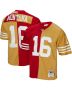 Men’s San Francisco 49ers Joe Montana Mitchell & Ness Scarlet/Gold 1990 Split Legacy Jersey