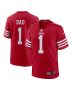 Men’s San Francisco 49ers Number 1 Dad Scarlet Game Jersey