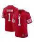 Men’s San Francisco 49ers Number 1 Groom Scarlet Game Jersey