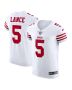 Men’s San Francisco 49ers Trey Lance White Vapor Elite Jersey