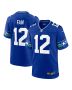 Men’s Seattle Seahawks 12s Royal Throwback Player Game Jersey