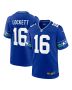 Men’s Seattle Seahawks Tyler Lockett Royal Throwback Player Game Jersey