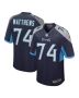 Men’s Tennessee Titans Bruce Matthews Navy Retired Player Jersey