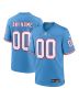 Men’s Tennessee Titans Light Blue Oilers Throwback Custom Game Jersey