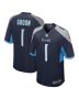 Men’s Tennessee Titans Number 1 Groom Navy Game Jersey