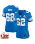 Michael Niese #62 Detroit Lions Super Bowl LIX Women’s Jersey – Blue
