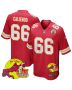 Mike Caliendo 66 Kansas City Chiefs Super Bowl LIX New Orleans Patch Game Men Jersey – Red