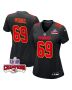 Mike Pennel 69 Kansas City Chiefs Super Bowl LVIII Champions 4 Stars Patch Fashion Game Women Jersey – Carbon Black