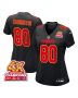 Montrell Washington 80 Kansas City Chiefs Super Bowl LVIII Champions 4X Fashion Game Women Jersey – Carbon Black